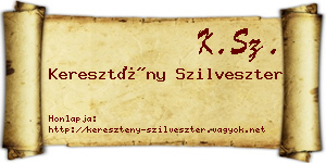 Keresztény Szilveszter névjegykártya